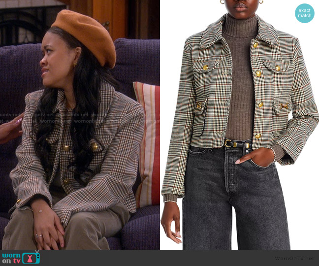 Avec Les Filles Plaid Four Pocket Jacket worn by Aaliyah Upshaw (Khali Spraggins) on The Upshaws
