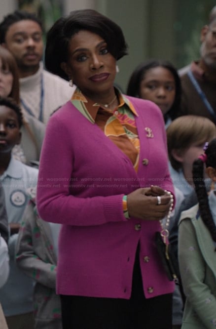 Barbara’s pink cardigan on Abbott Elementary
