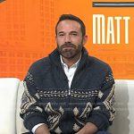 Ben Affleck’s grey embroidered knit zip cardigan on Today