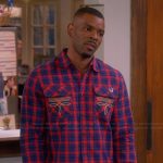 Bernard’s blue plaid western shirt on The Upshaws