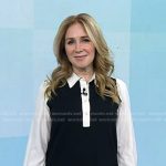 Becky Quick’s black and white long sleeve dress on Today