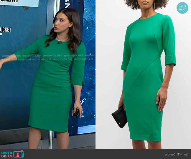Black Halo Maui 3/4-Sleeve Sheath Dress worn by Angie Lassman on NBC News Daily
