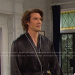 Dimitri’s black piping silk robe on Days of our Lives