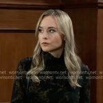Jacida’s black printed midi dress on General Hospital