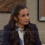 Mediator’s blue floral shirt on Days of our Lives