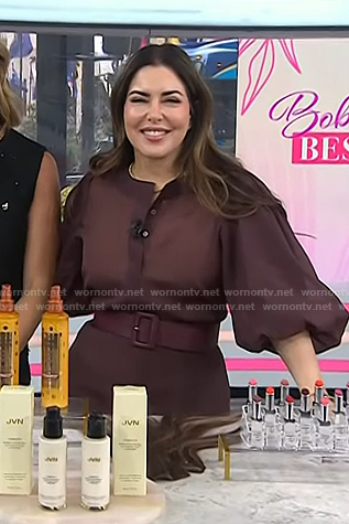 Bobbie’s burgundy puff sleeve blouse on Today