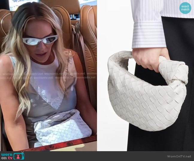 Bottega Veneta Jodie Mini Leather Tote Bag worn by Heather Gay on The Real Housewives of Salt Lake City