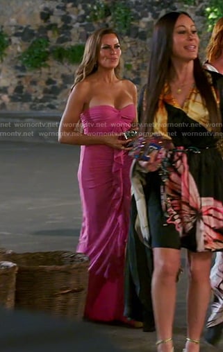 Britani’s pink ruffled strapless gown on The Real Housewives of Salt Lake City