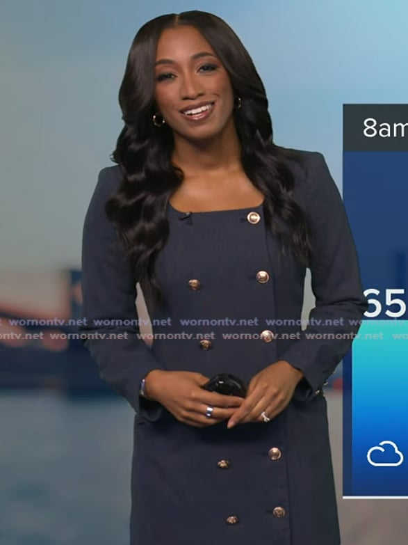 Brittany's navy double breasted dress on Good Morning America