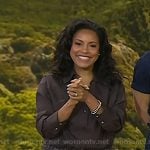 Sheinelle’s brown shirt and tweed mini skirt on Today