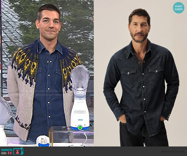 Buck Mason Nep Denim Western Shirt worn by Matt Rogers on Today