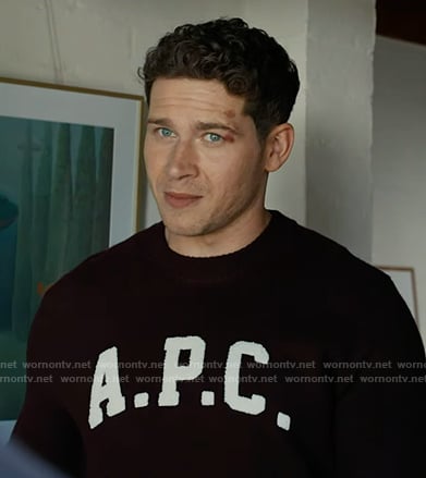 Buck’s burgundy APC sweater on 9-1-1