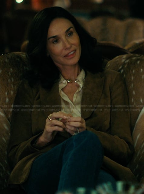 Cami’s brown suede blazer on Landman