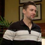 Cane’s black striped polo sweater on The Young and the Restless