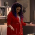 Carol’s red embellished robe on The Upshaws