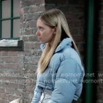 Charlotte’s blue cropped puffer jacket on General Hospital