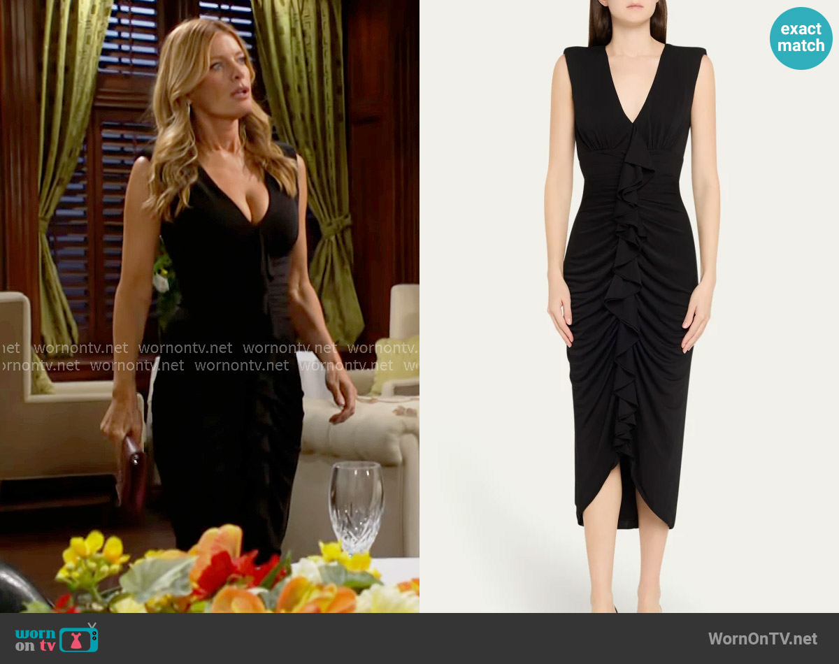 Cinq a Sept Jed Dress in Black worn by Phyllis Summers (Michelle Stafford) on The Young and the Restless