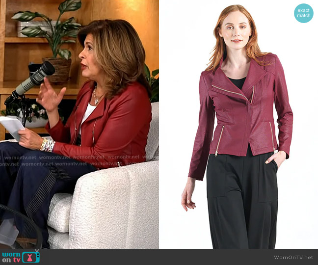 Clara Sunwoo Liquid Leather™ Signature Jacket in Merlot worn by Hoda Kotb on Today