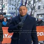 Craig’s navy double breasted coat on Today