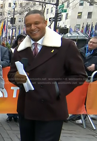 Craig’s brown coat with shearling collar on Today