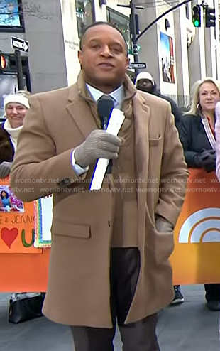 Craig’s camel wool coat on Today