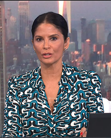 Darlene’s blue printed button down dress on Today