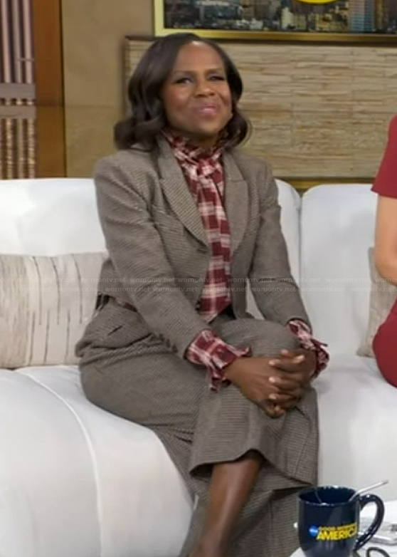 Deborah’s red plaid blouse on Good Morning America