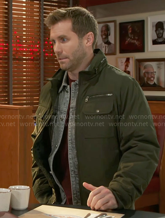 Derek’s green jacket on Beyond the Gates