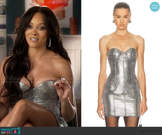 Dolce and Gabbana Strapless Mini Dress worn by Ashley Darby on The Real Housewives of Potomac