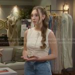 Ms Dylan’s cream vest on The Bold and the Beautiful