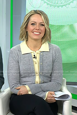 Dylan’s grey layered cardigan on Today