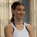 Electra’s white cropped tank top on The Bold and the Beautiful