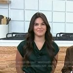 Elena Besser’s green satin cowl neck top on Today