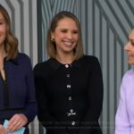 Elizabeth’s black button front belted dress on Good Morning America