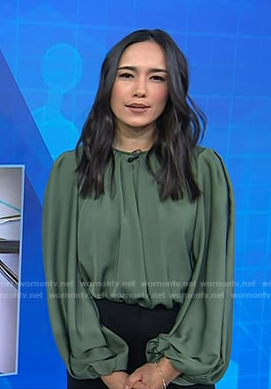 Emilie’s green puff sleeve blouse on Today