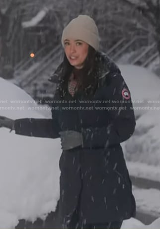 Emilie’s navy down coat on Today
