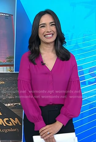 Emilie’s pink v-neck blouse on Today