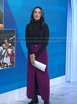 Emilie’s purple corduory skirt on Today