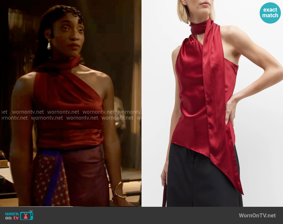 Et Ochs Isadora Halter Tie-Neck Silk Top worn by Faith Mitchell (Iantha Richardson) on Will Trent