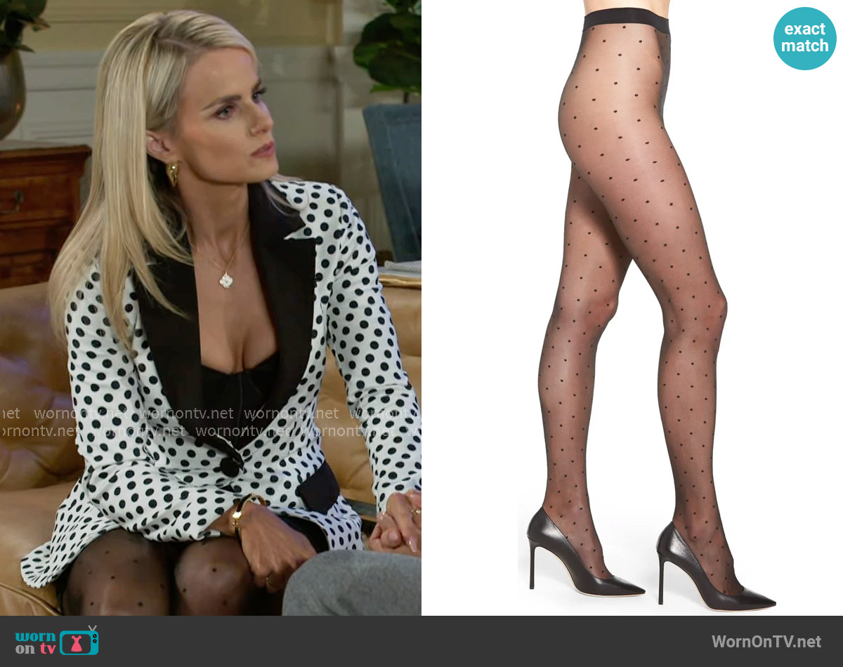 Falke Polka Dot Tights worn by Vanessa McBride (Lauren Buglioli) on Beyond the Gates