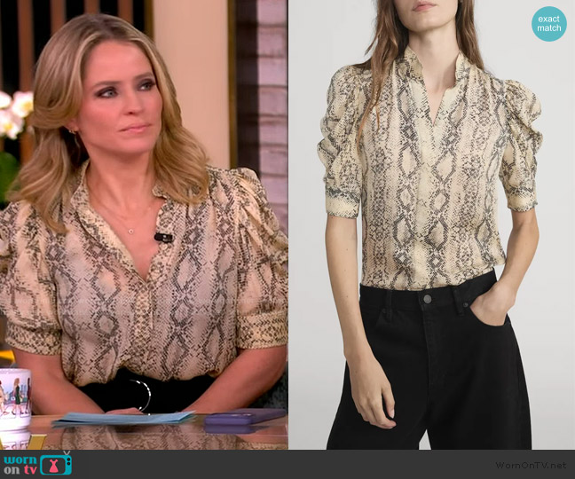 Frame The Silk Snake Gillian Top worn by Sara Haines on The View