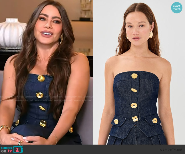 Francoise Bijou Top worn by Sofía Vergara on Access Hollywood