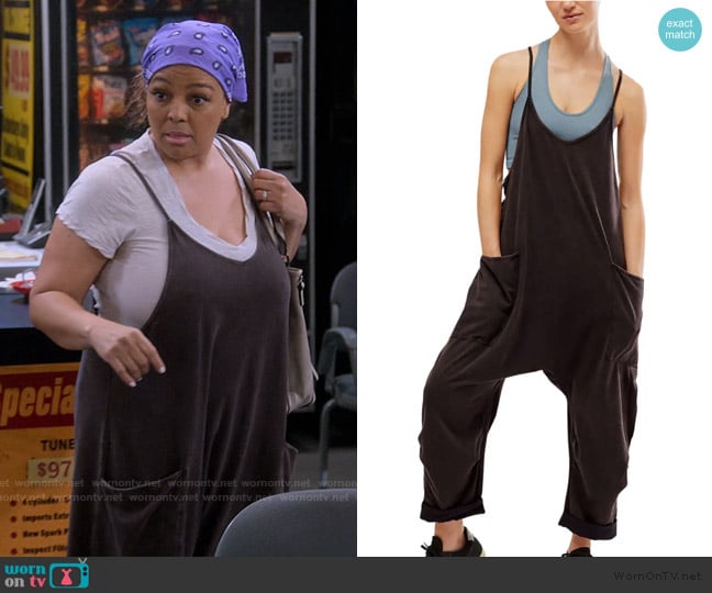 Free People FP Movement Hot Shot Jumpsuit worn by Regina Upshaw (Kim Fields) on The Upshaws