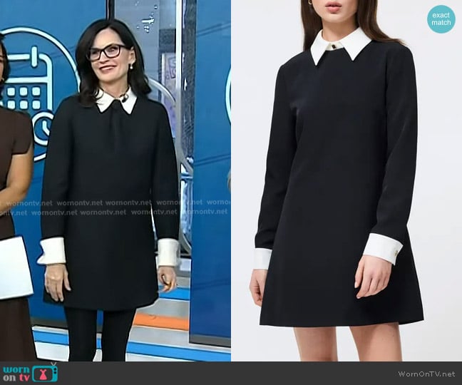 French Connection Echo Collared Long Sleeve Shift Dress worn by Mary Claire Haver on Today