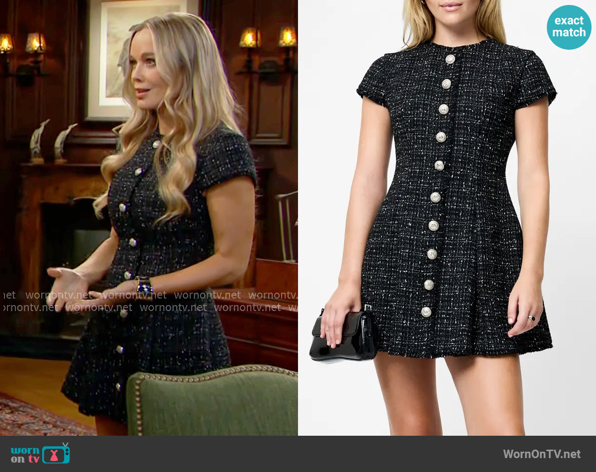 French Connection Speckled Tweed Minidress worn by Donna Logan (Jennifer Gareis) on The Bold and the Beautiful