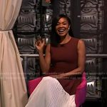 Gabrielle Union’s brown and white pleated dress on Today