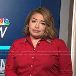 Gilma’s red embellished collar shirt on NBC News Daily