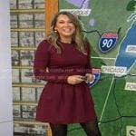 Ginger’s burgundy mini dress on Good Morning America