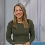 Ginger’s green pleated mini dress on Good Morning America