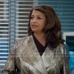 Catherine’s metallic wrap jacket on Greys Anatomy